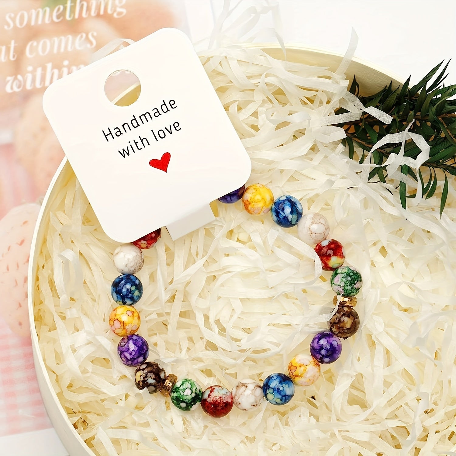 100pcs Self Adhesive Bracelet Display Cards Love Heart Blank Cards