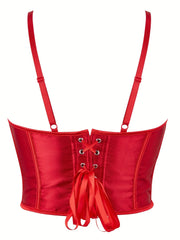 Satin Solid Corset Cami Top Sexy Bodycon Summer Sleeveless Top
