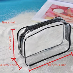 3pcs PVC Transparent Cosmetic Bag Travel Storage Bag Set