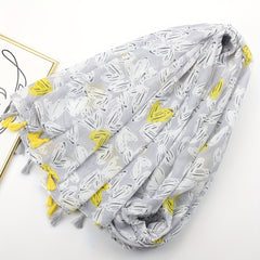 Graffiti Butterfly Print Tassel Scarf Shawl for Women