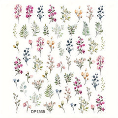 50 Small Flower Leaf Nail Resin Craft Decal Stickers DIY Decor