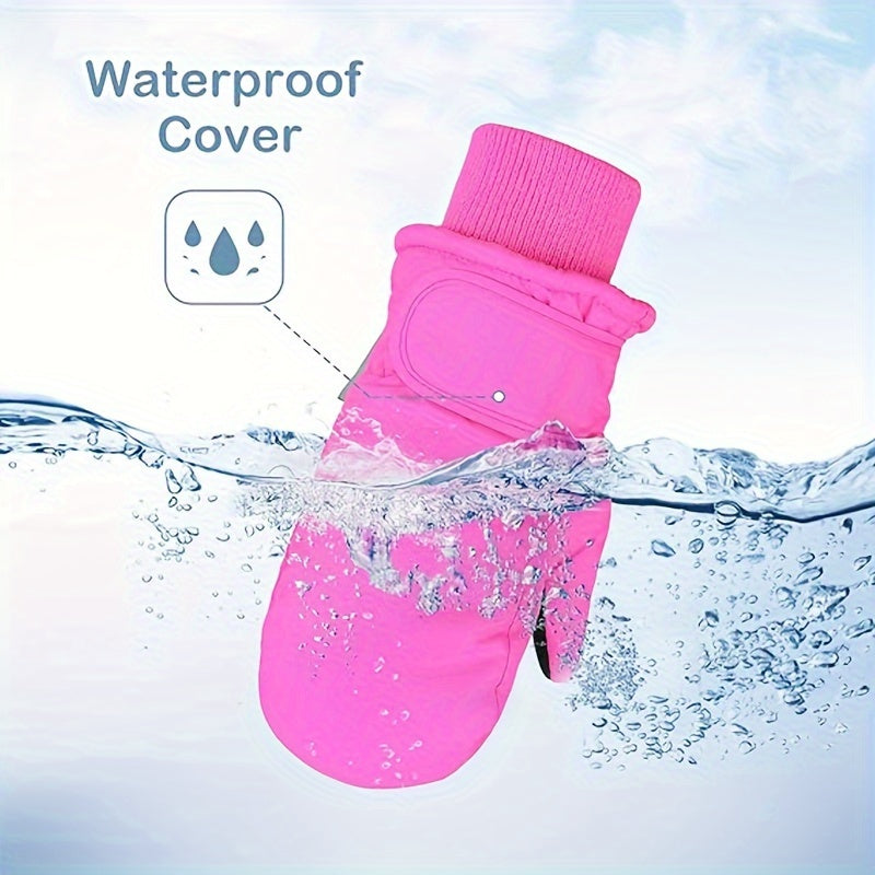 Kids Winter Sports Mittens Non-Slip Waterproof Ski Gloves