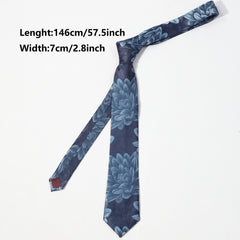 Peony Flower Ink Tie Stylish Necktie For Men