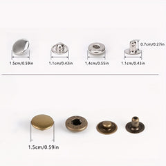 5 Pairs Brass Buckle Clothing Bags Metal Buttons Coat Buttons Shirt Studs