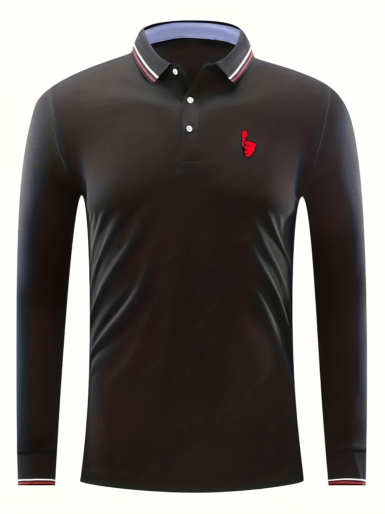 Men's Lightweight Polo Shirt Long Sleeve Button Up