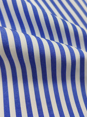  Nautical Stripe Print Button Up Long Sleeve Blouse