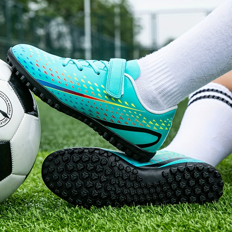 Boy's Turf Football Boots With Hook And Loop Fastener