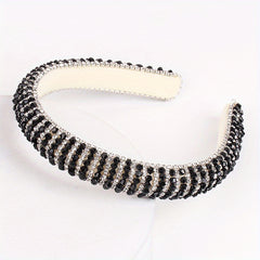 Baroque Rhinestone Beaded Headband Glitter Head Hoop Hair Accessories