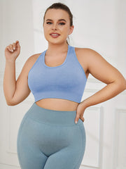  Polka Dot Print Racer Back Sports Bra
