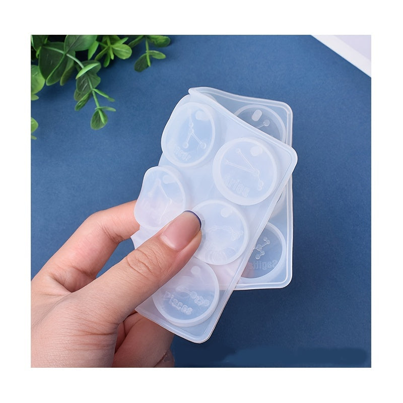 12 Constellations Epoxy Resin Mold DIY Pendant Necklace Jewelry Making