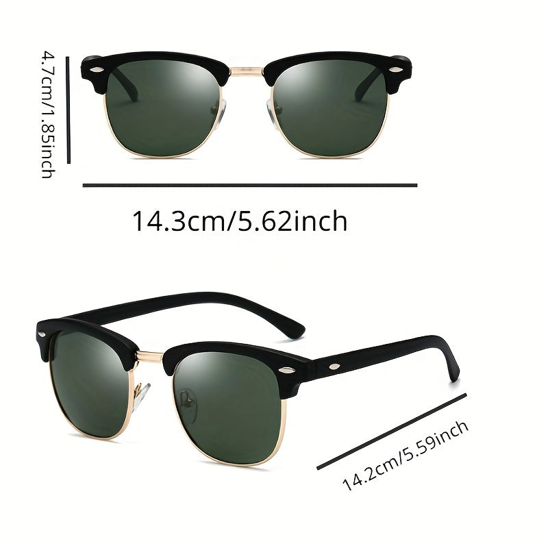 Men's Semi Rimless Polarized Sunglasses UV400 Outdoor Sports