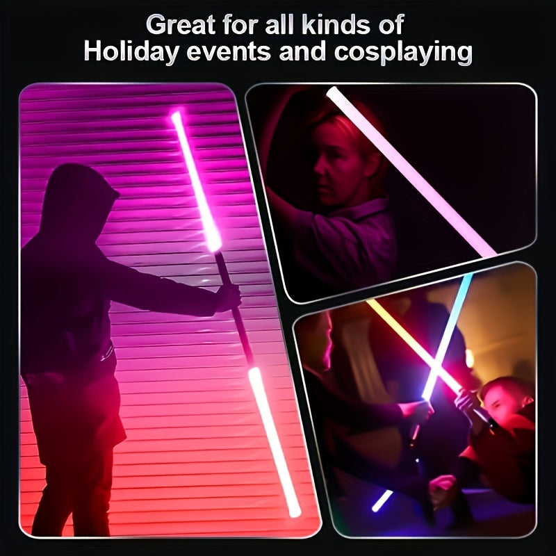 15 Colors Luminous Sword Metal Handle Rechargeable Dueling Sword 3 Sound Modes