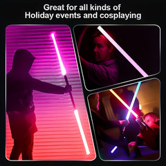 15 Colors Luminous Sword Metal Handle Rechargeable Dueling Sword 3 Sound Modes
