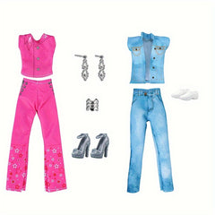 3 Sets Pack Doll Clothing Skirt Boyfriend Casual Wear Suit with Accessories