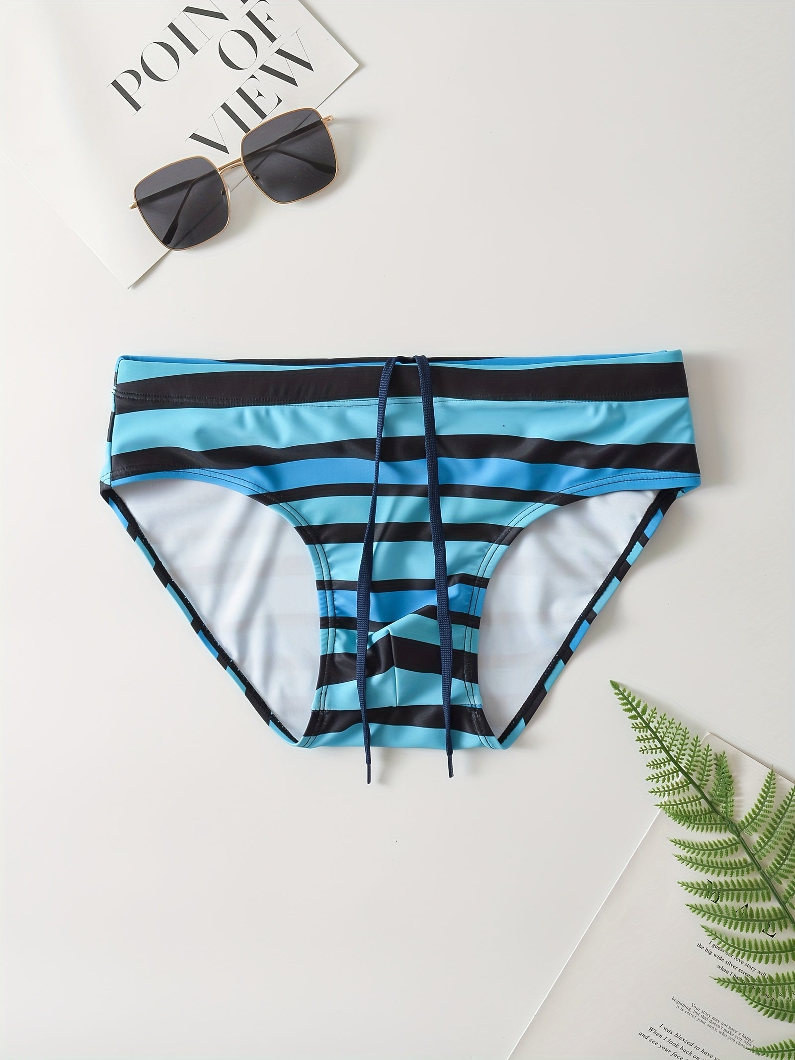 Men's Low Rise Striped Swim Trunk