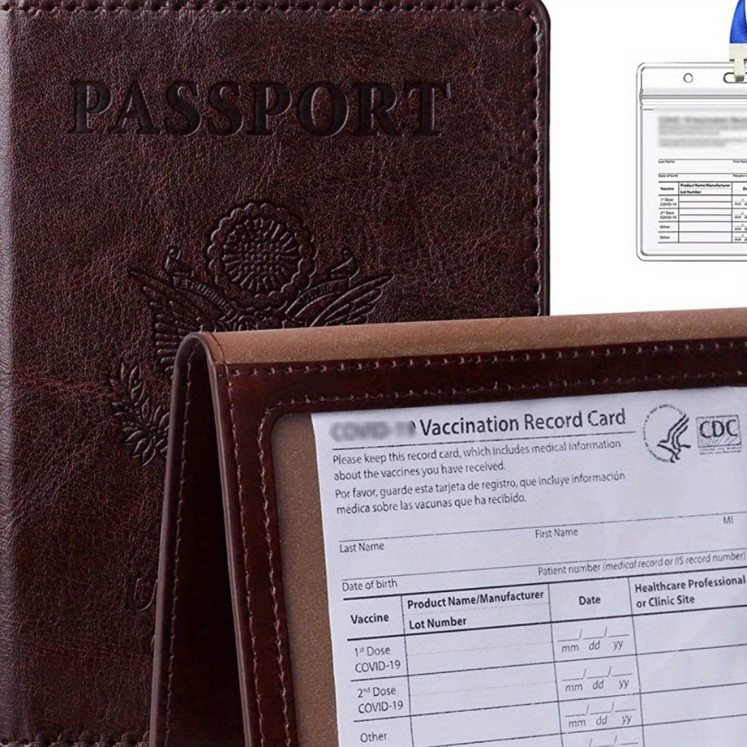 Passport Holder Travel Bag PU Leather Passport Cover Protector Waterproof