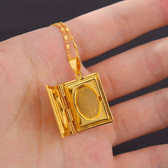 Men's Photo Box Pendant Necklace Casual Jewelry Plated