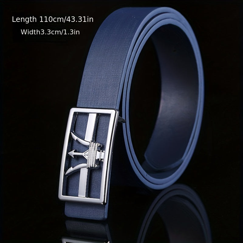 Crown Smooth Plate Buckle Belt For Men