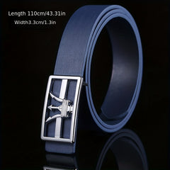 Crown Smooth Plate Buckle Belt For Men