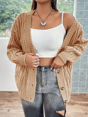  Solid Chunky Long Sleeve Cardigan