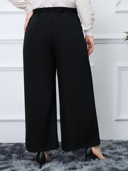  Plain High Rise Loose Fit Wide Leg Pants