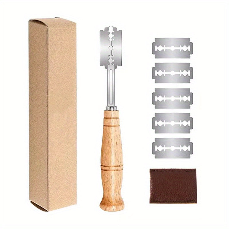 Stainless Steel Bread Lame Set with 5 Blades for Sourdough Bread