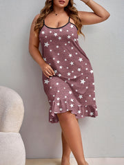  Star Print Sleep Cami Dress + Eye Mask