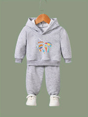OERYUI Fish Print Hoodies Pants Set for Kids Spring Fall
