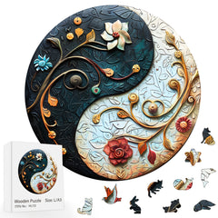 Yin Yang Floral Puzzle Decorative Art Painting