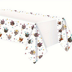 Cat Paw Print Plastic Tablecloth for Pet Themed Party