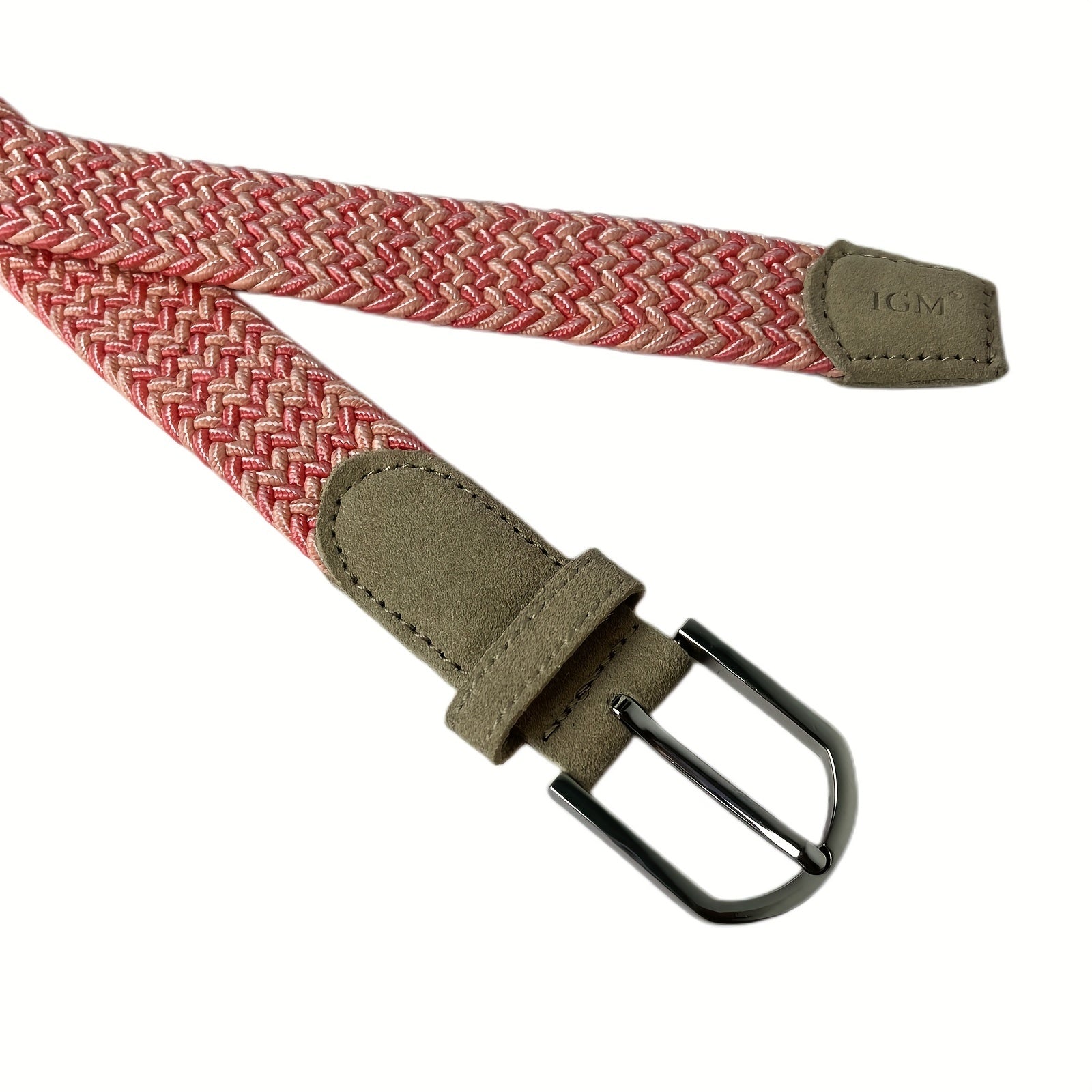 Elastic Braided Belt Pin Buckle Stretch Belt Canvas Waistband For Girls
