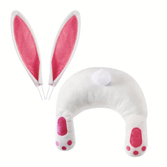 2pcs Easter & Christmas Faceless Rabbit Wreath Set Soft Polyester Decoration