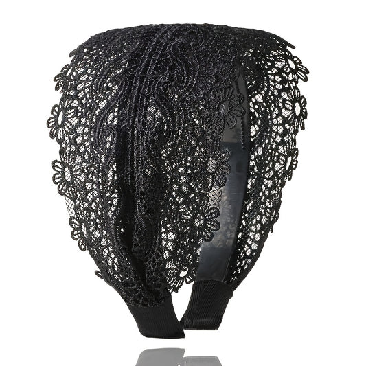Wide Lace Headband Hair Band With Teeth Women's Headband Lace Floral Hair Hoop