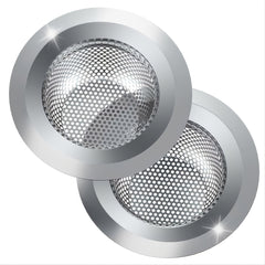2pcs Kitchen Sink Strainer Stainless Steel Large Wide Rim Food Catcher