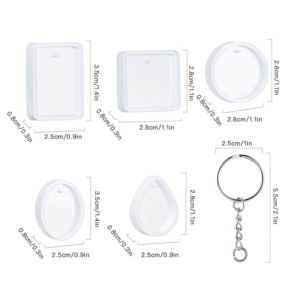 Silicone Oval Square Crystal Gemstone Pendant Mold DIY Resin Casting Epoxy Mold