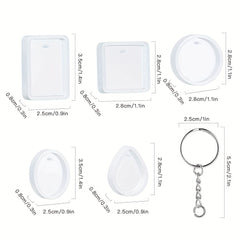 Silicone Oval Square Crystal Gemstone Pendant Mold DIY Resin Casting Epoxy Mold