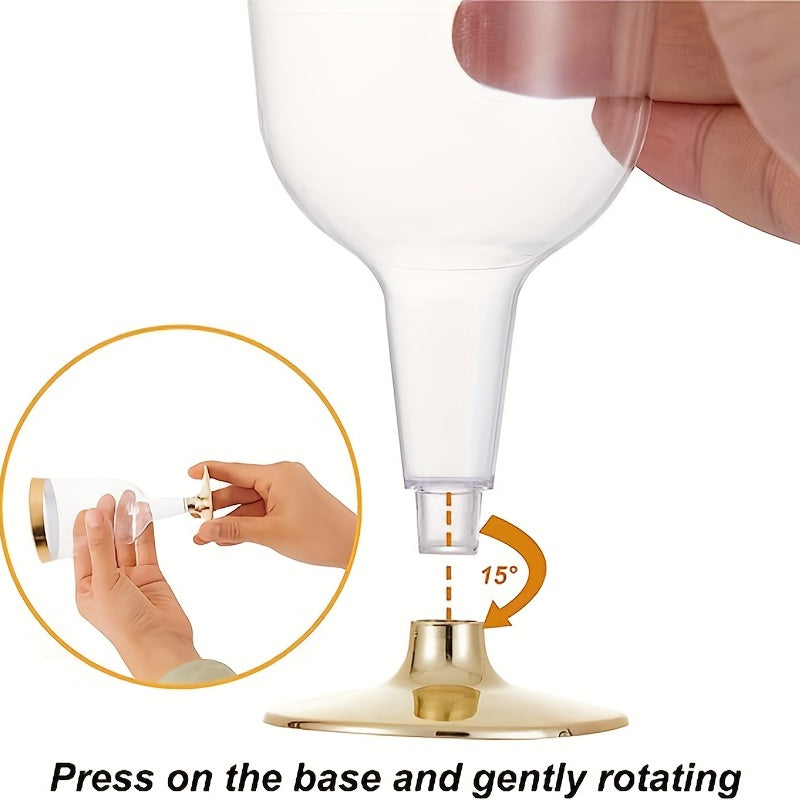 Rose Golden Powder Plastic Wine Glasses