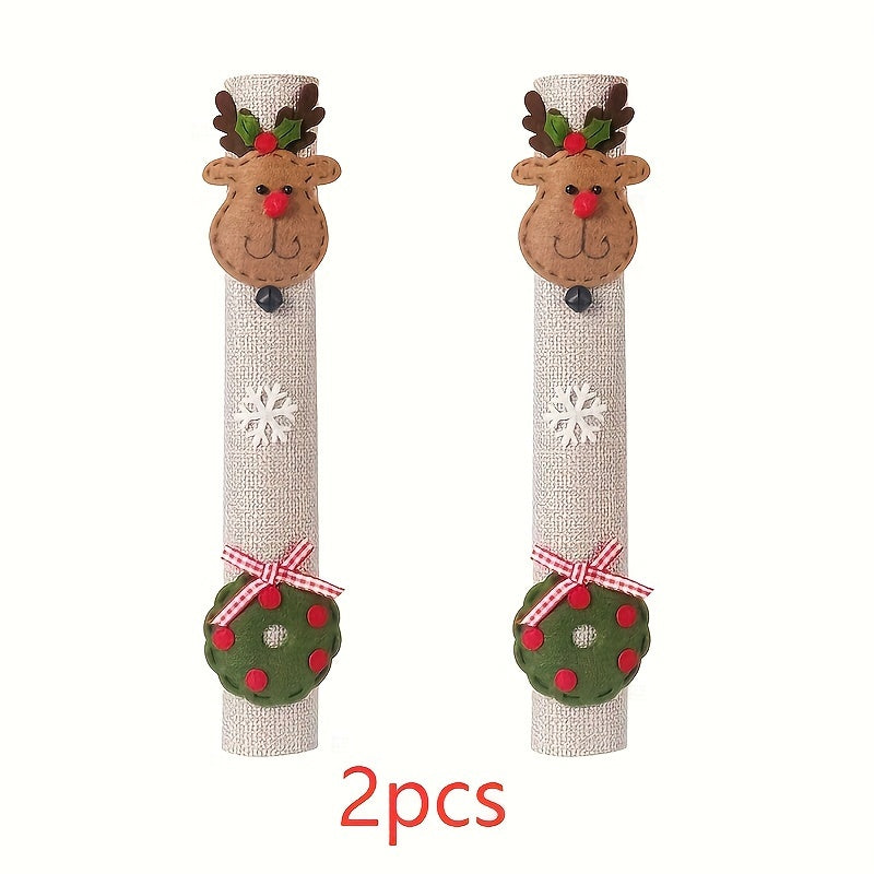 3pcs Christmas Fridge Handle Cover Xmas Home Decor