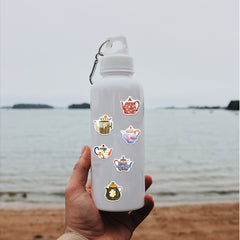 50 Colorful Flower Teapot Graffiti Stickers Waterproof DIY Stickers