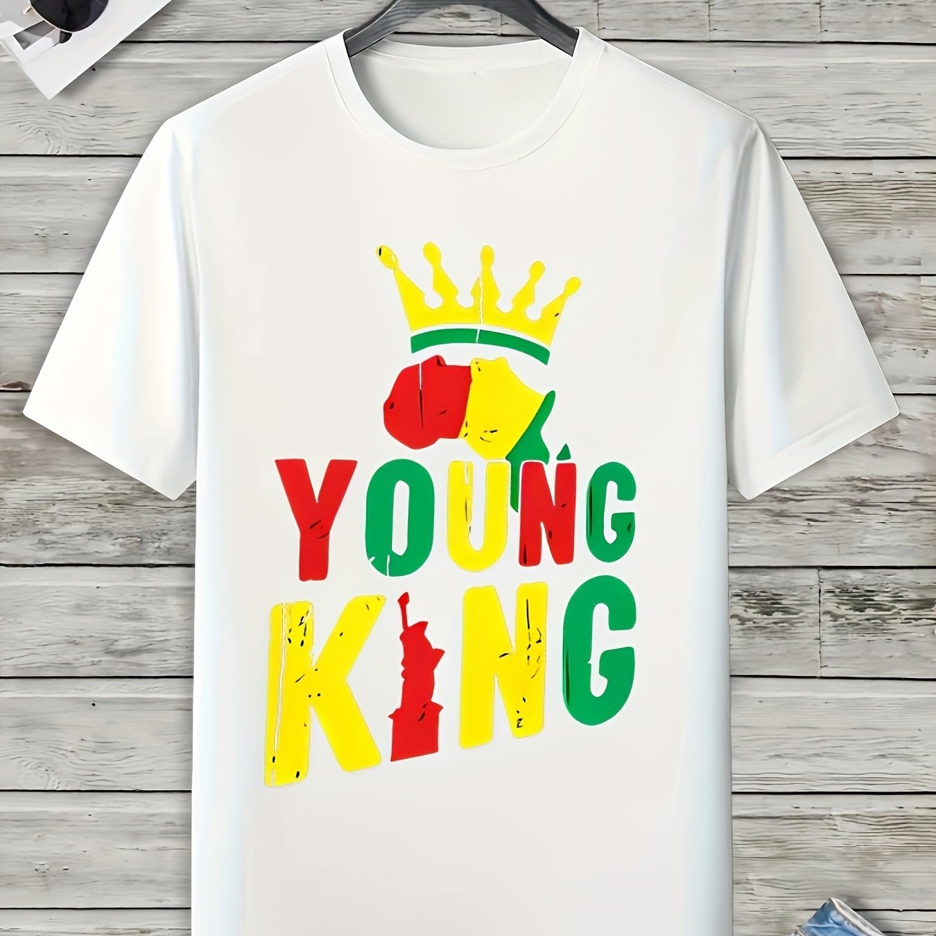 Men's Active King Print Tee - Outdoor Summer T-shirt