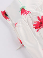  Floral Print High Rise A-line Skirt