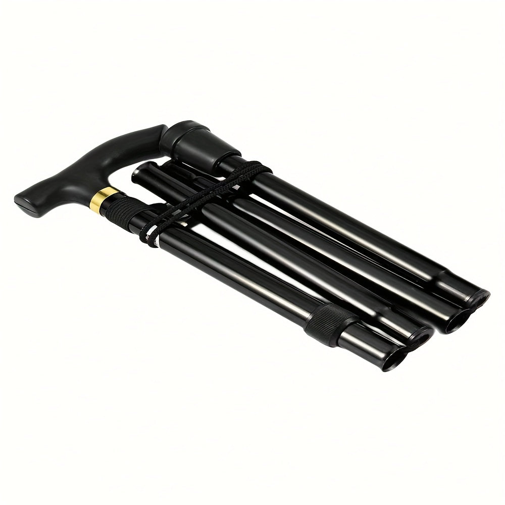 Foldable Hiking Cane Adjustable Height Rubber Tip