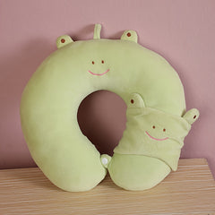 Cartoon Headrest Set with Eye Cover Travel Neck Pillow