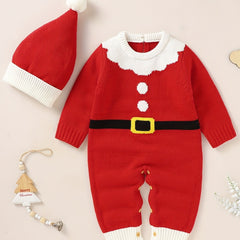 Infant Christmas Onesie & Santa Hat Set Cosplay Santa Claus