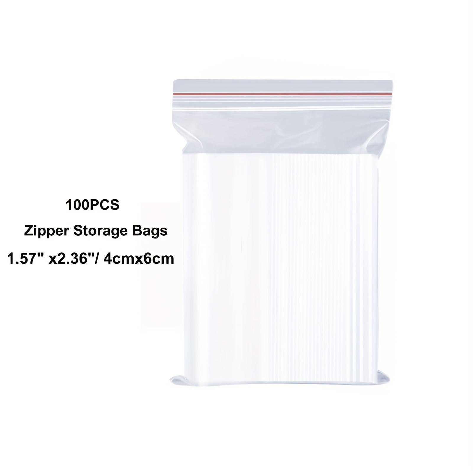 100pcs Clear Zipper Bag Plastic Zipper Bags Sealed Food Storage