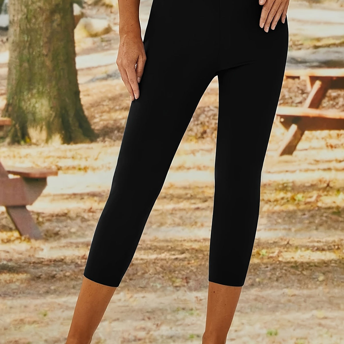 Women's High Waist Yoga Leggings Solid Stretch Skinny Pants