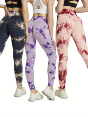Tie Dye High Waist Yoga Leggings Slim Fit Gym Sports Pants