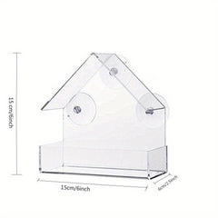 Acrylic Bird Feeder Travel Cage Adsorption Bird Feeder
