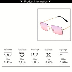 Rimless Sunglasses Metal Temple UV400