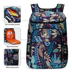 Floral Insulated Cooler Backpack Waterproof Daypack